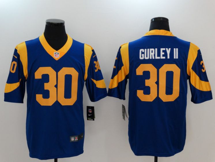 Men Los Angeles Rams #30 Gurley ii Blue Nike Vapor Untouchable Limited NFL Jerseys->los angeles rams->NFL Jersey